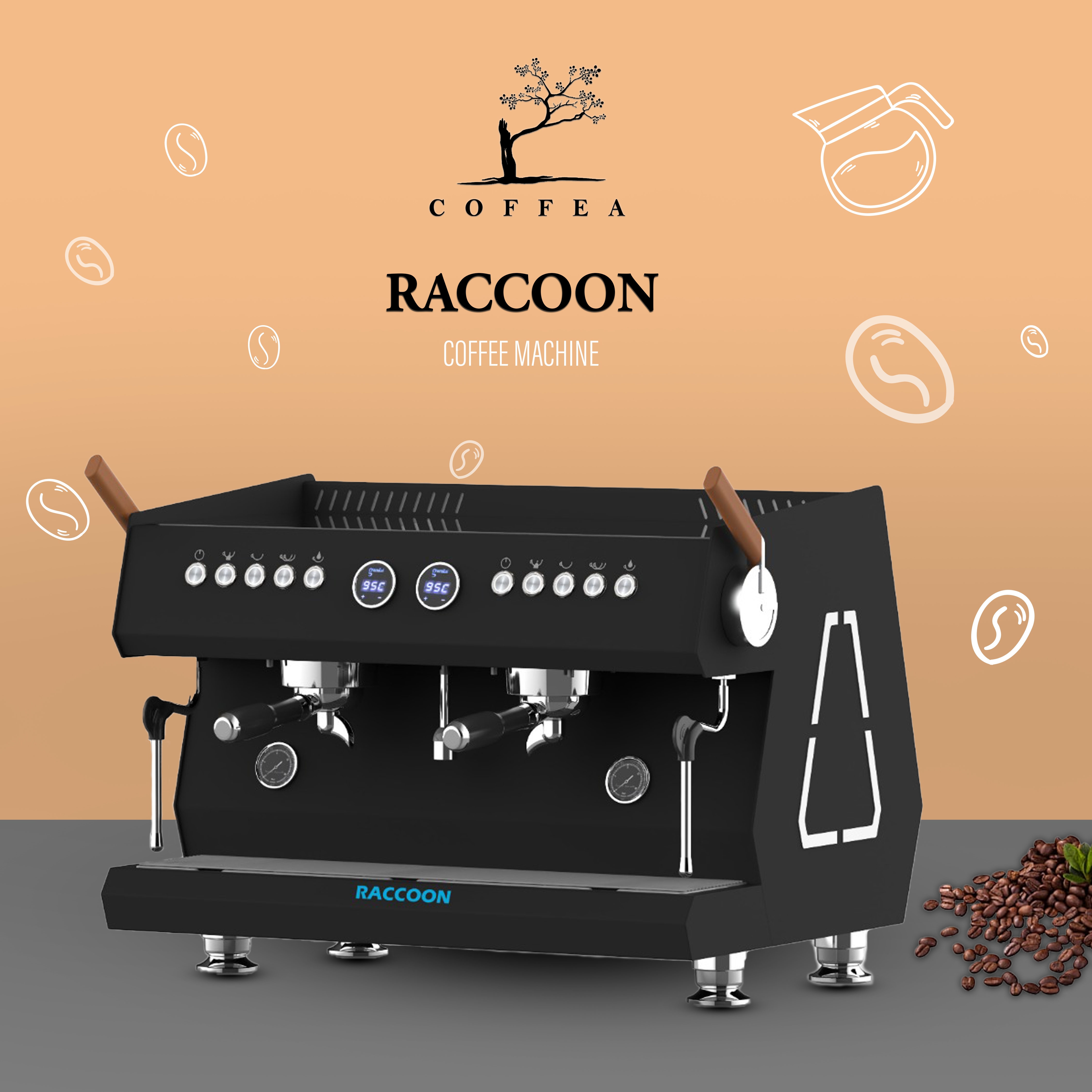 Raccoon Coffee Machin